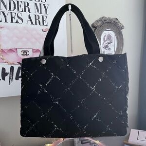Vintage Chanel Old Travel Line Nylon Tote